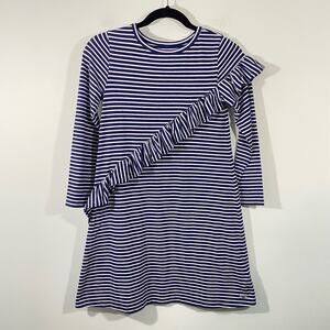 Vineyard Vines Girl's Blue Striped Edgartown Long Sleeve A-line Dress Size L